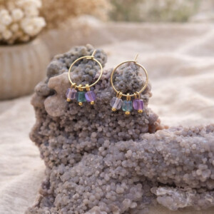 Crystal Flow – fluoriet oorbellen (10 mm hoops)