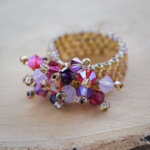 Fairycore & Kleurrijk, handgemaakte beadwork ring