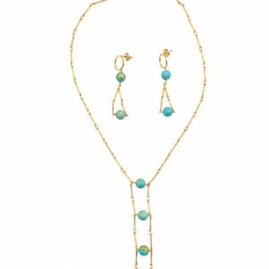 Fijne jade ketting- en oorbellen set - one of a kind