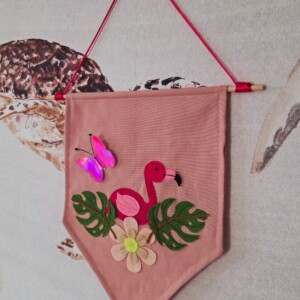 Flamingo en vlinder