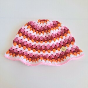 Gehaakte bucket hat | Pride lesbische vlag