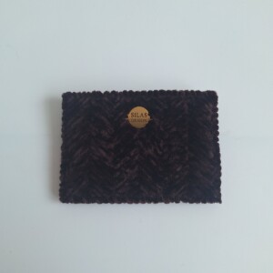 Geweven pasjeshouder | Donkerbruin velvet look