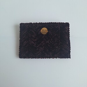 Geweven pasjeshouder | Donkerbruin velvet look