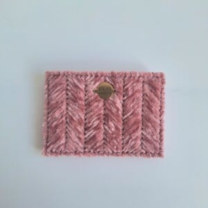 Geweven pasjeshouder | Mauve velvet look