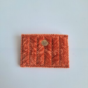 Geweven pasjeshouder | Pompoen oranje velvet look
