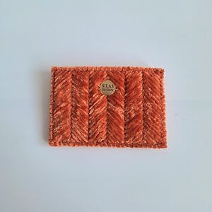 Geweven pasjeshouder | Pompoen oranje velvet look
