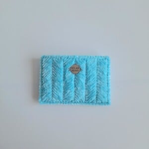 Geweven pasjeshouder | Turquoise velvet look