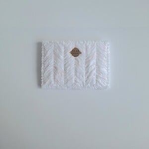 Geweven pasjeshouder | Wit velvet look