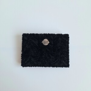Geweven pasjeshouder | Zwart velvet look