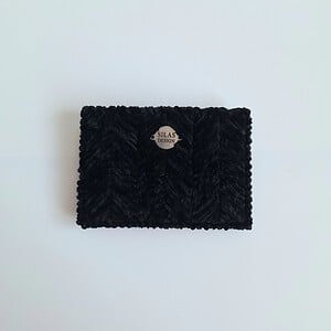 Geweven pasjeshouder | Zwart velvet look