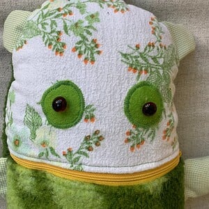 Groen Zorgenvriendje van vintage deken