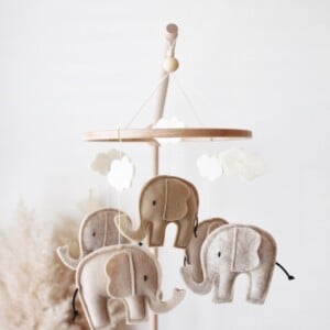 Handgemaakte Babymobiel | Hout & Wolvilt | Olifant