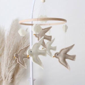 Handgemaakte Babymobiel | Hout & Wolvilt | Birds