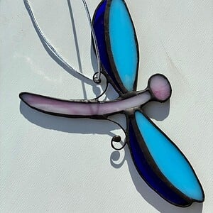 Handgemaakte Glas-in-Lood Libelle | Raamhanger | Tiffany-techniek