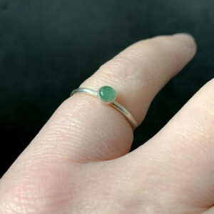 Handgemaakte Groene Aventurijn Ring van Sterling Zilver ✨💚