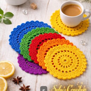 Handgemaakte onderzetters 'Rainbow'