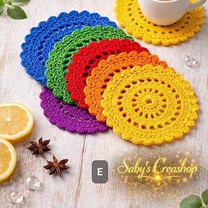 Handgemaakte onderzetters 'Rainbow'
