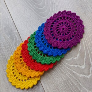 Handgemaakte onderzetters 'Rainbow'