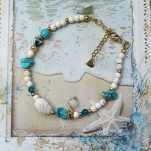 Ibiza armband howliet turquoise