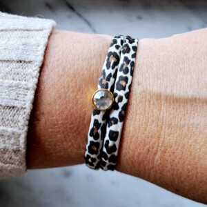 Ibiza lint met Black Crystal swarovski steentje