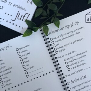 Invulboek voor de Juf – Persoonlijk afscheidscadeau vol herinneringen en lieve berichtjes