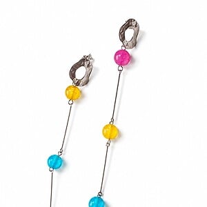 Jade statement oorbellen met zilveren studs
