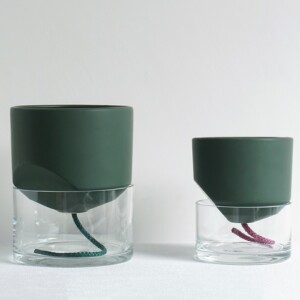 Kapi growing set: Small + Big flowerpot | Green