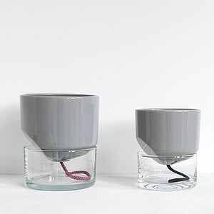 Kapi growing set: Small + Big flowerpot | Sleek gray