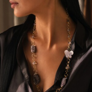 Ketting met amethist en agaat