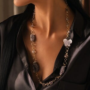 Ketting met amethist en agaat