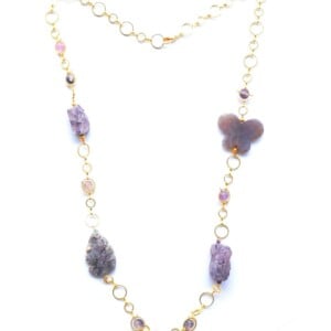 Ketting met amethist en agaat