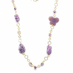 Ketting met amethist en agaat