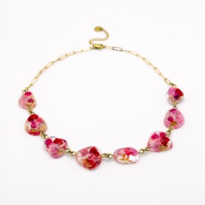 Ketting met Stenen Gevuld met Echte Bloemen uit Den Haag (GirlMeetsDenHaag x CH Design)