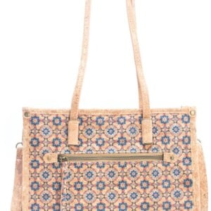 Kurk schoudertas blauwe print