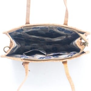 Kurk schoudertas blauwe print