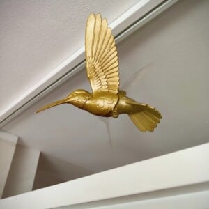 Magnetic hummingbird window art - Gold