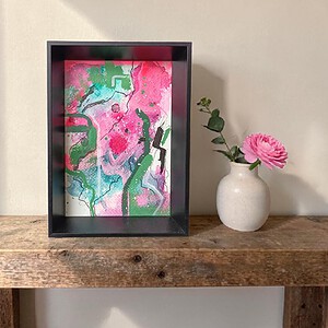 Mini schilderij - roze groen
