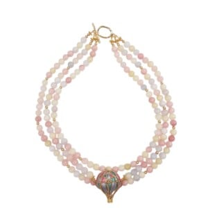 Morganiet ketting met broche van een heteluchtballon