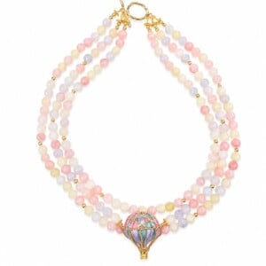 Morganiet ketting met broche van een heteluchtballon