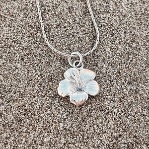 Oceaan Hibiscus Ketting Zilver
