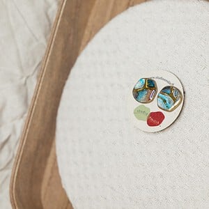 Oorbellen | Gilded blue studs