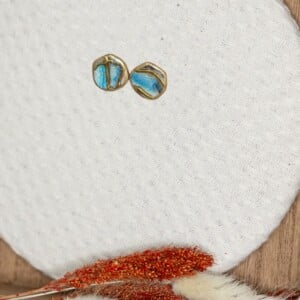 Oorbellen | Gilded blue studs