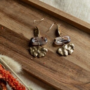 Oorbellen | Morph brown gold