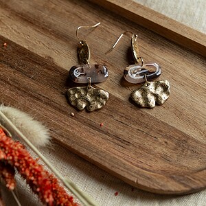Oorbellen | Morph brown gold