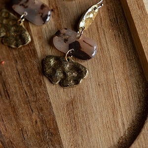 Oorbellen | Morph brown gold