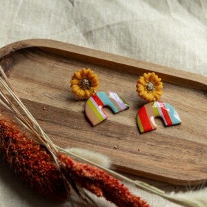 Oorbellen | Sunflower retro stripes