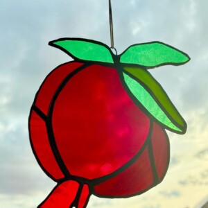 Pomegranate Stained Glass Suncatcher | Handmade Tiffany Technique Decor