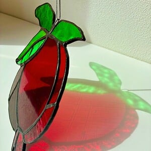 Pomegranate Stained Glass Suncatcher | Handmade Tiffany Technique Decor