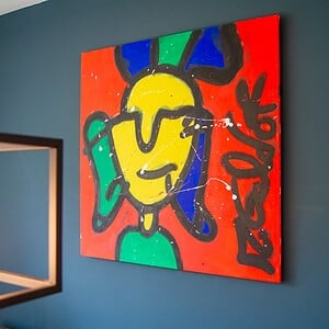 Schilderij Sok mannetje