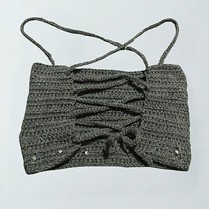 Selene Lunar Chrome - Gehaakte croptop met corset rug - S